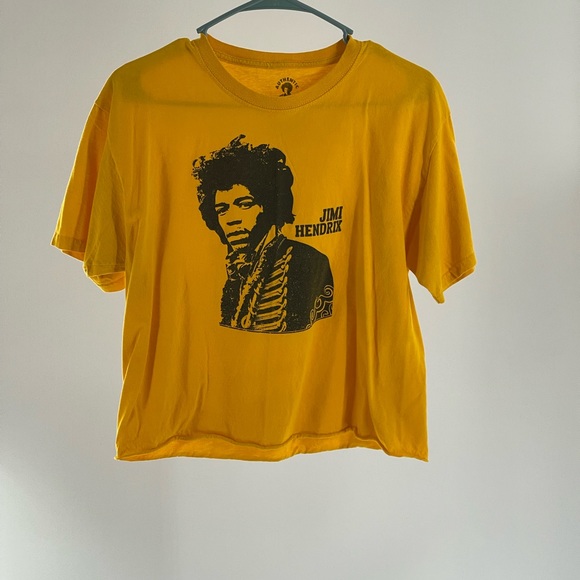 Jimi Hendrix authentic crop TShirt yellow SZ M - Picture 1 of 3